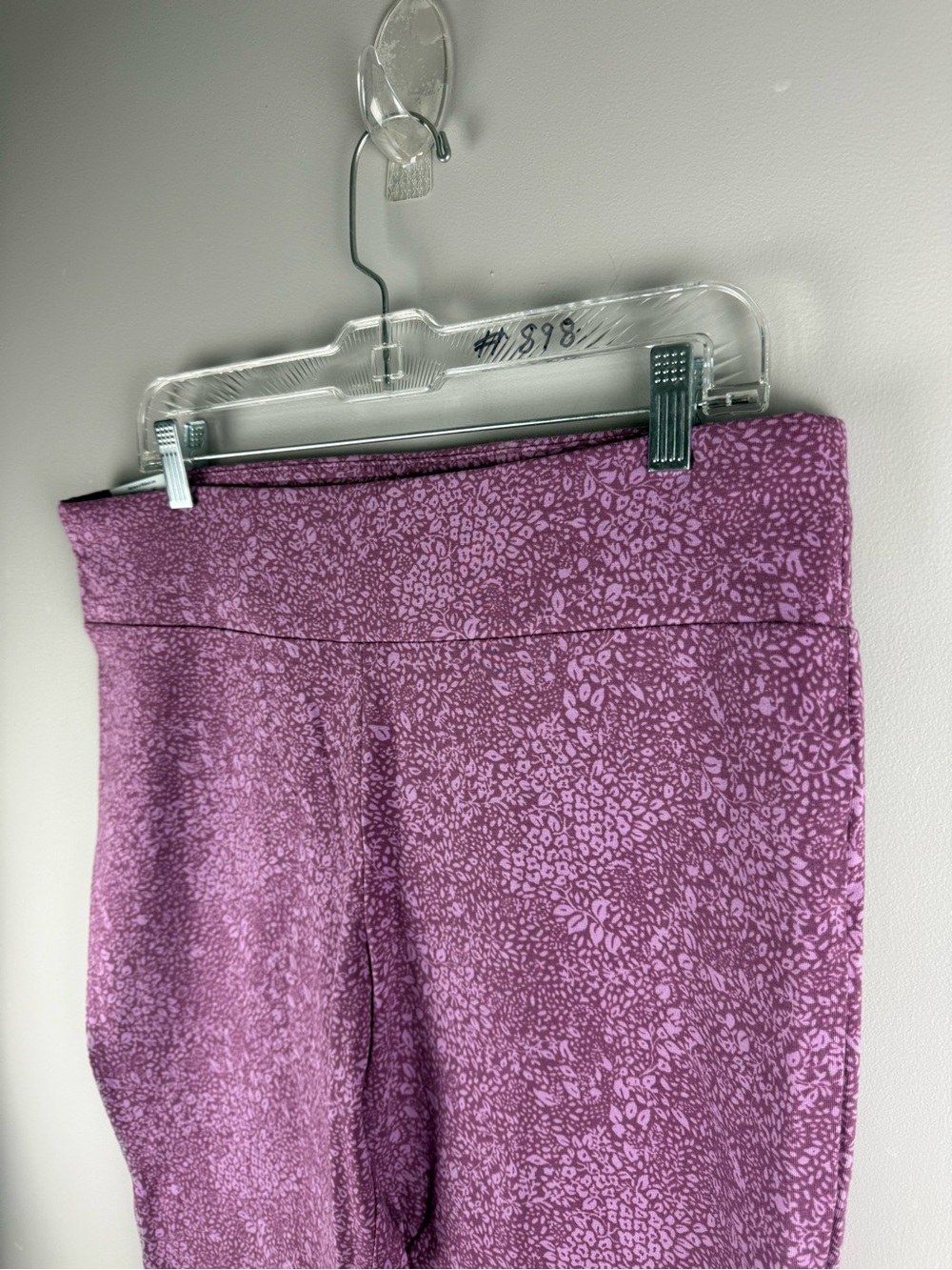 Terra & Sky Women’s Purple Floral High Rise Capri Leggings SZ OX New Athletic